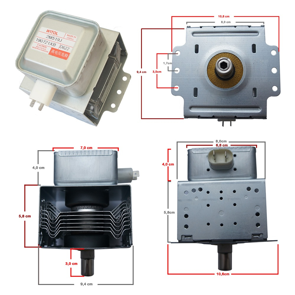 Magnetron 2m519j 3 Furos Witol Original Novo em Oferta na Shopee