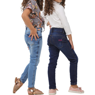 Kit 2 Calças Jeans Infantil Memina de Criança Com Lycra Mr Jeans em Oferta na Shopee