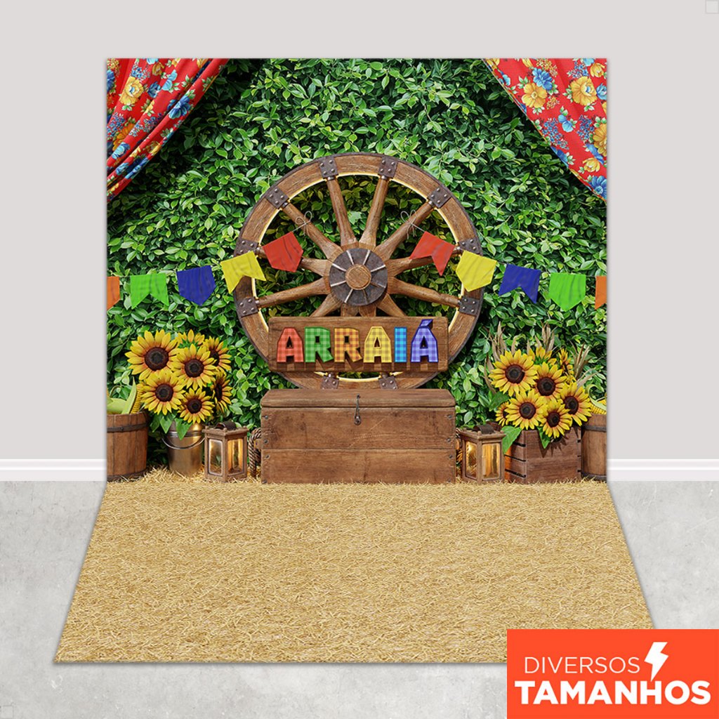 Fundo Fotográfico Cenário Festa Junina Em Tecido FJN-178 em Oferta na Shopee