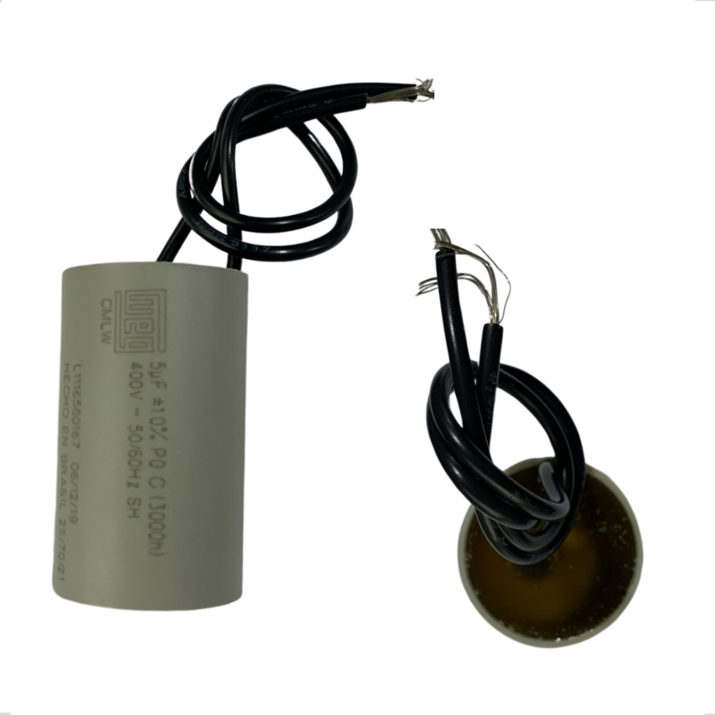 Capacitor Permanente 5uf 400v Original Weg Ventilador Tron Ventiladores em Geral 2 Fios Original — imagem 2 de 2