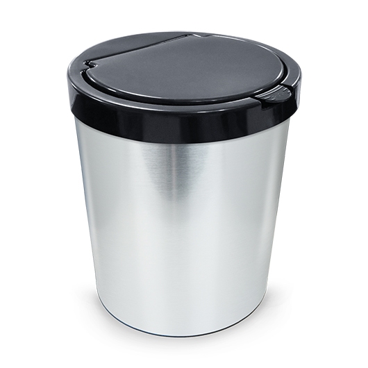 Lixeira Cesto De Lixo Inox Metalizado 10 Litros Com Tampa Click Label Lixo Escritório Cozinha