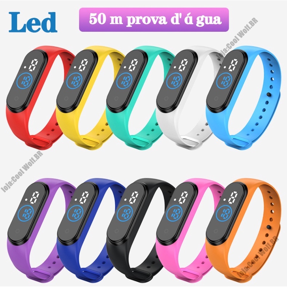 Relógios Femininos M4 Digital LED Relógio Digital para Casal / Relógio Infantil Relógio à Prova de Água pronta entrega