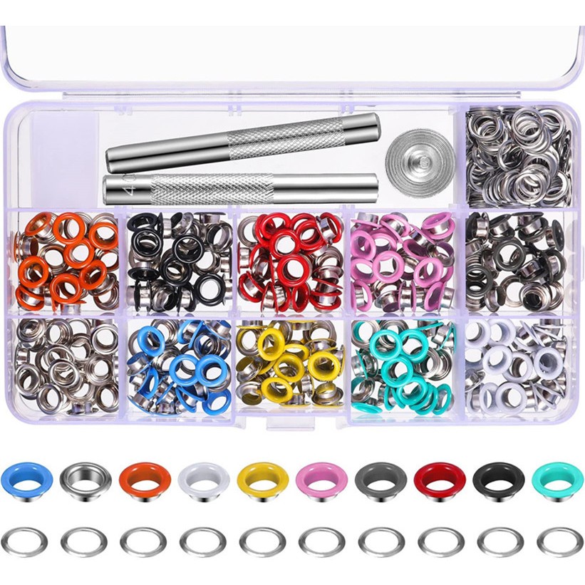 Kit Aplicador Manual De Ilhós E Vazador + Ilhós Coloridos ilhos