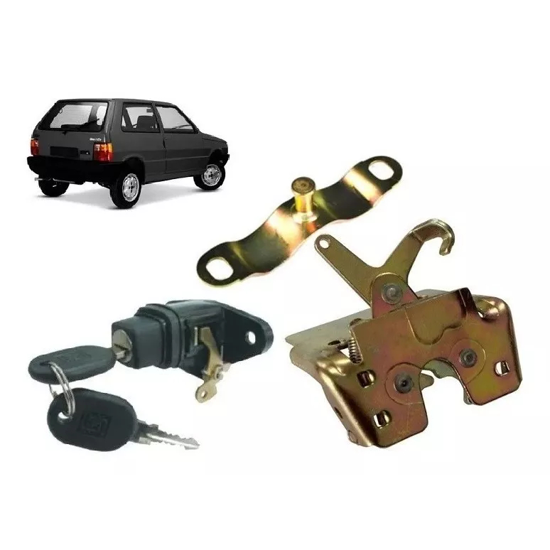Kit Fechadura Batente e Botão Miolo Com Chave Porta Mala Uno 96 97 98 99 2000 2001 2002 2003 em Oferta na Shopee