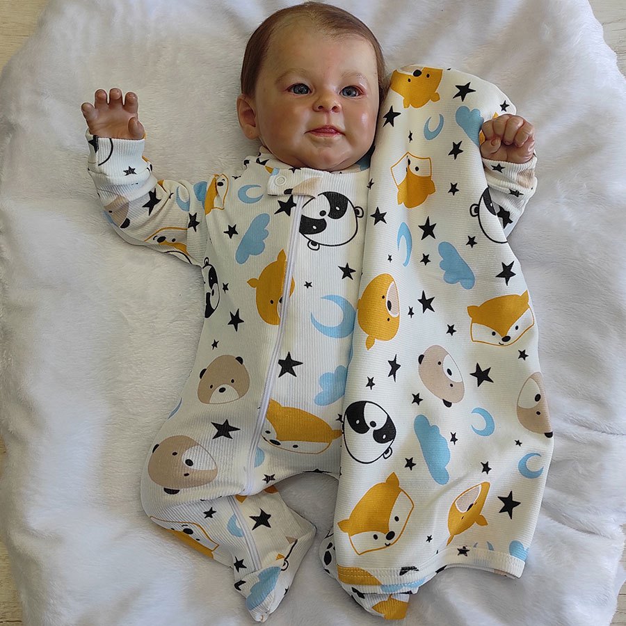 Kit Macacão Manga Longa em Ziper Pijama com Cueiro Confortável Bebê Soninho em Oferta na Shopee