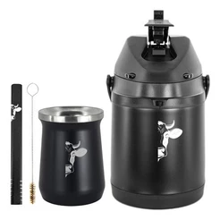 Kit Tereré Garrafa Térmica 2.5l Copo Termico 236ml Agro Vaca