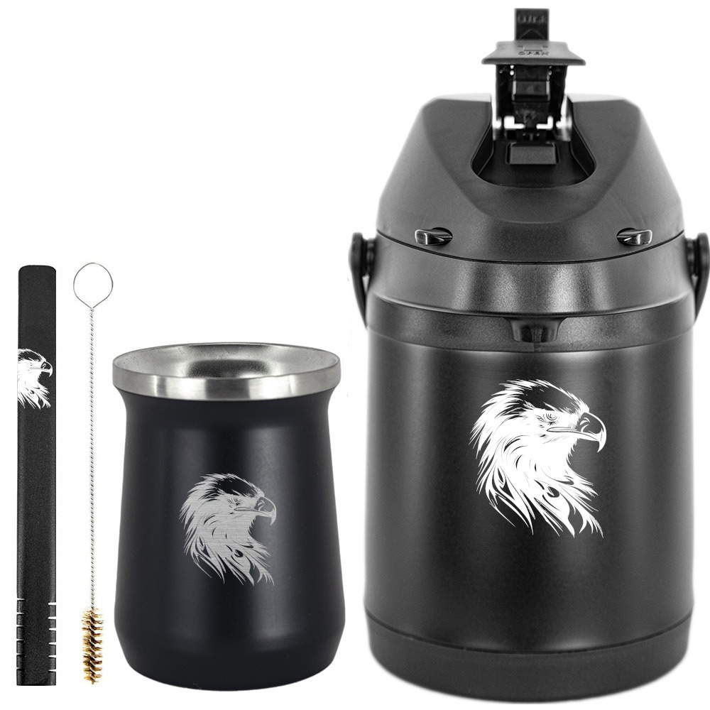 Kit Tereré Garrafa Térmica 2.5l Copo Termico 236ml Aguia em Oferta na Shopee