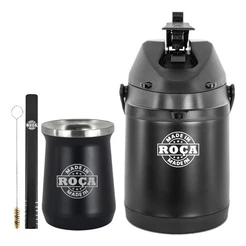 Kit Tereré Garrafa Térmica 2.5l Copo 236ml Escrita Made Roça