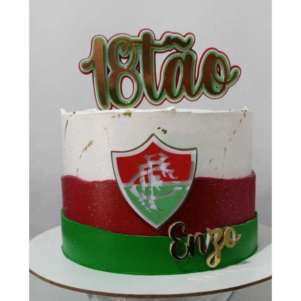 Topo para bolo Fluminense/ topper de bolo/ Fluminense/ futebol/ time/ bolo decorado