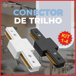 Conector para trilho de Spot Trilho nas cores Branco e Preto