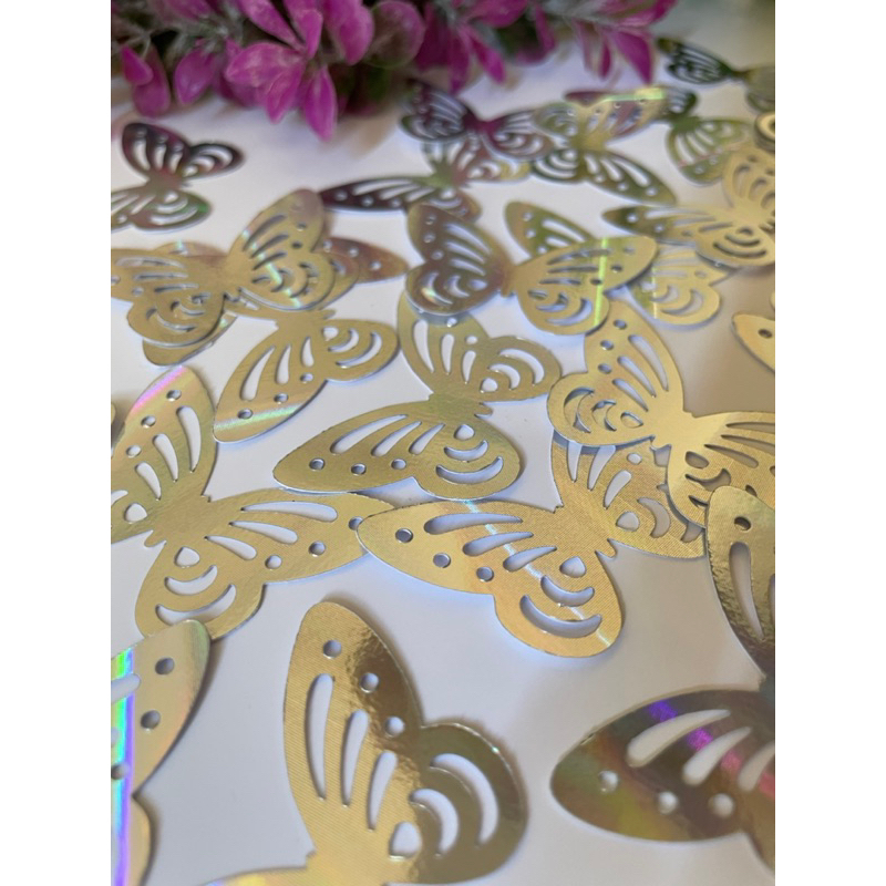 30 Borboletas de Papel Aplique em Lamicote pare decoração personalizado, festa - lembrancinha borboleta vazada