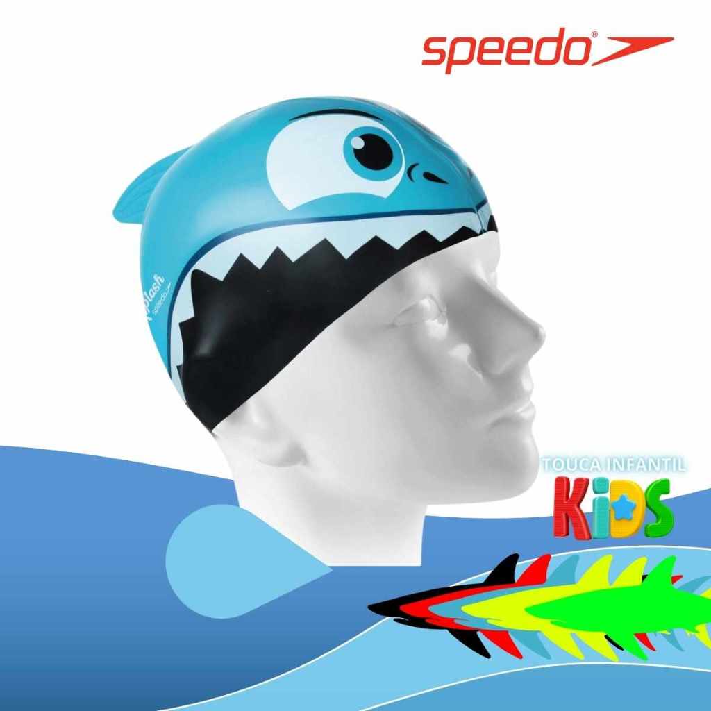Touca de Natação Infantil Tubarão Speedo Shark Cap em Oferta na Shopee