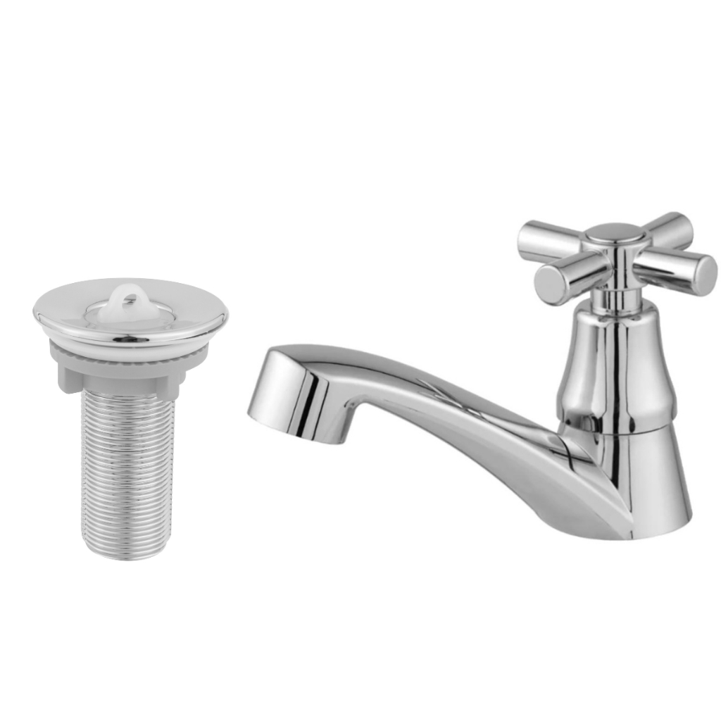 Torneira Lavatório Banheiro Abs 1194 C-31 Cromada + Válvula Cromada