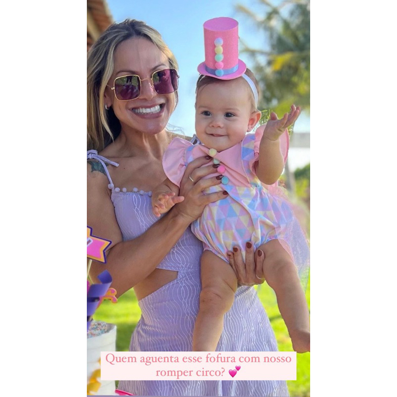 romper circo com saia de tule glitter em Oferta na Shopee