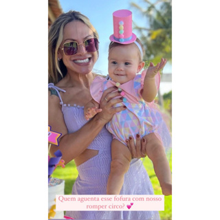 romper circo com saia de tule glitter em Oferta na Shopee