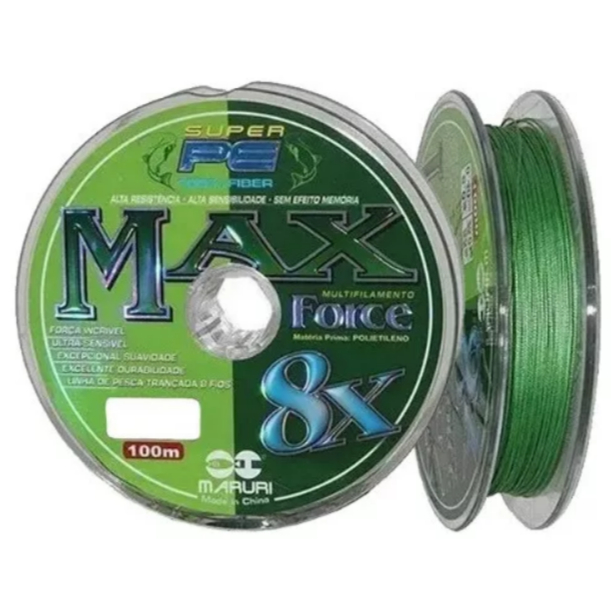 Linha Pesca Multifilamento Maruri Max Force 8x - 100m pescaria Pesca Vara Linhas de Pesca Esportes ao Ar Livre Lazer