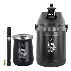 Kit Tereré Garrafa Térmica 2.5l Copo 236ml O Agro Não Para
