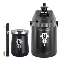 Kit Tereré Garrafa Térmica 2.5l Copo 236ml Agronimia Santa