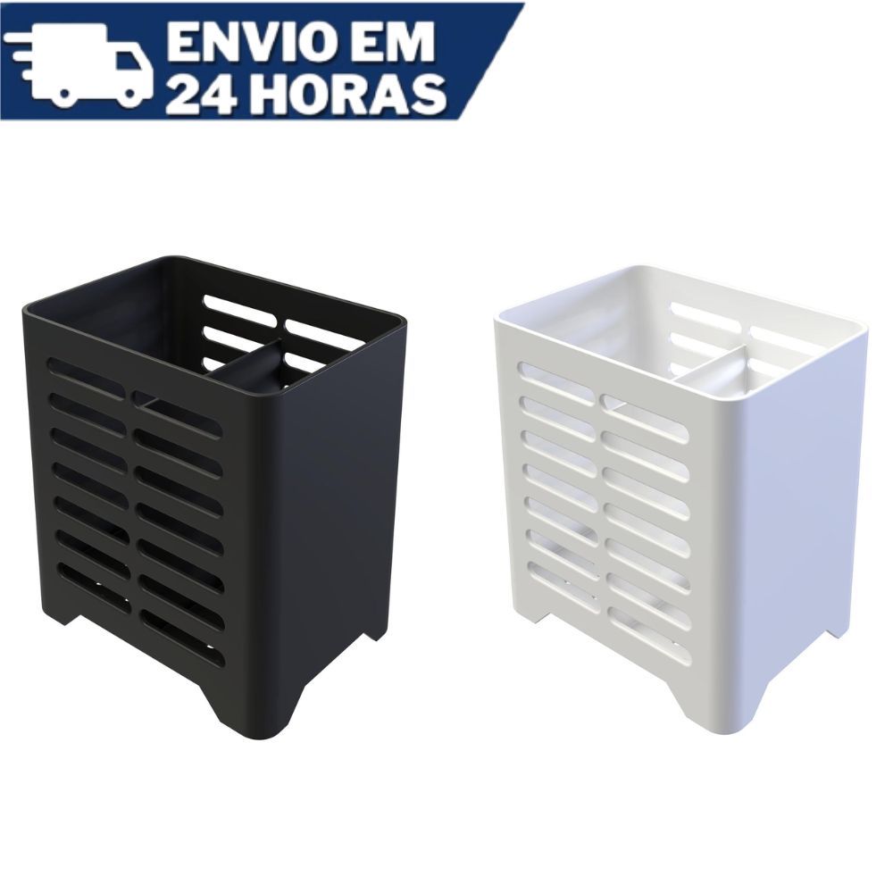 Porta Talher / Escorredor De Talher Louça Talheres Plástico Com 2 Divisórias Smile