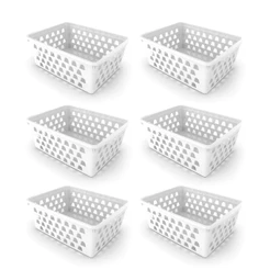Kit 6 Cestos Organizadores Multiuso Branco 16x12x6Cm