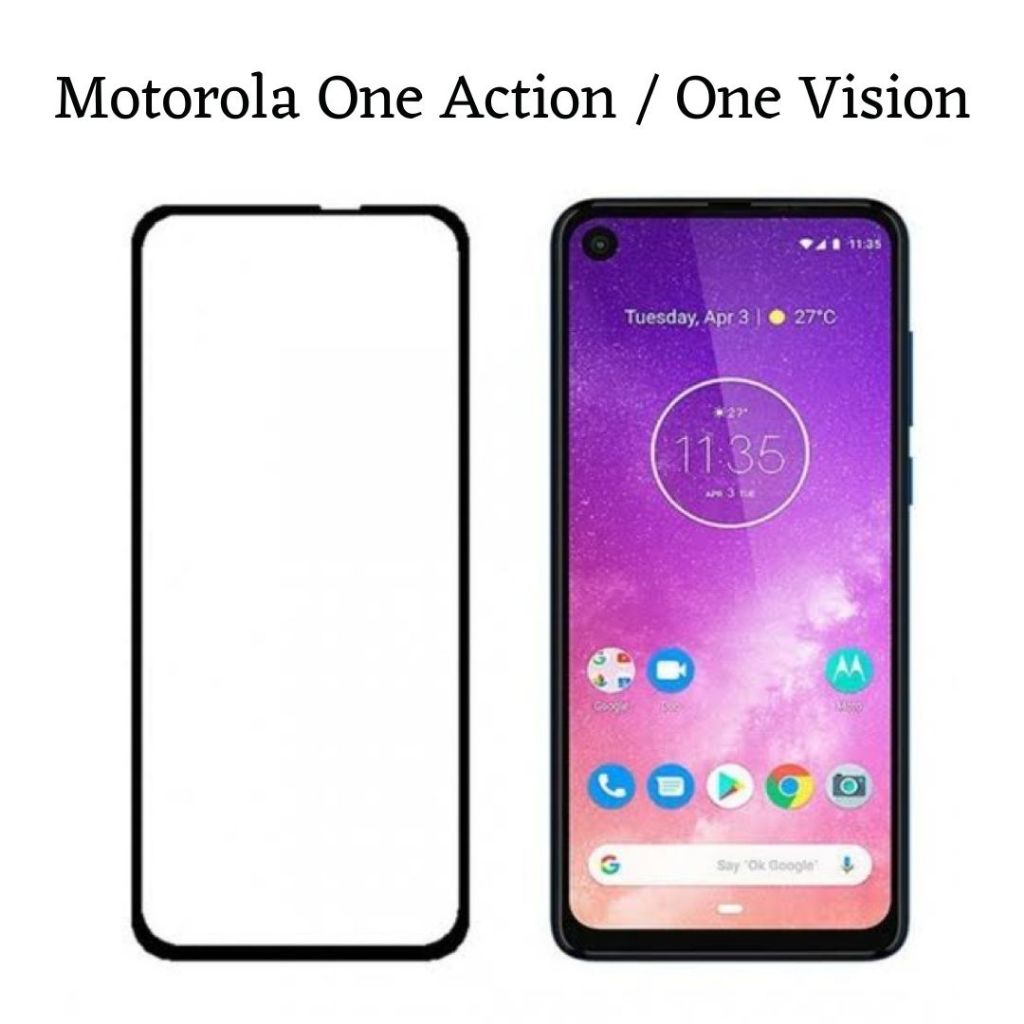 película de Vidro 3D Motorola Moto One Vision / One Action Vidro Temperado em Oferta na Shopee