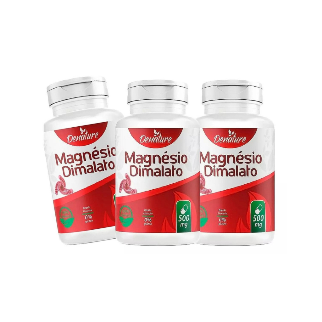 Kit 3 Magnésio Dimalato 500mg - Denature - 100 Cápsulas