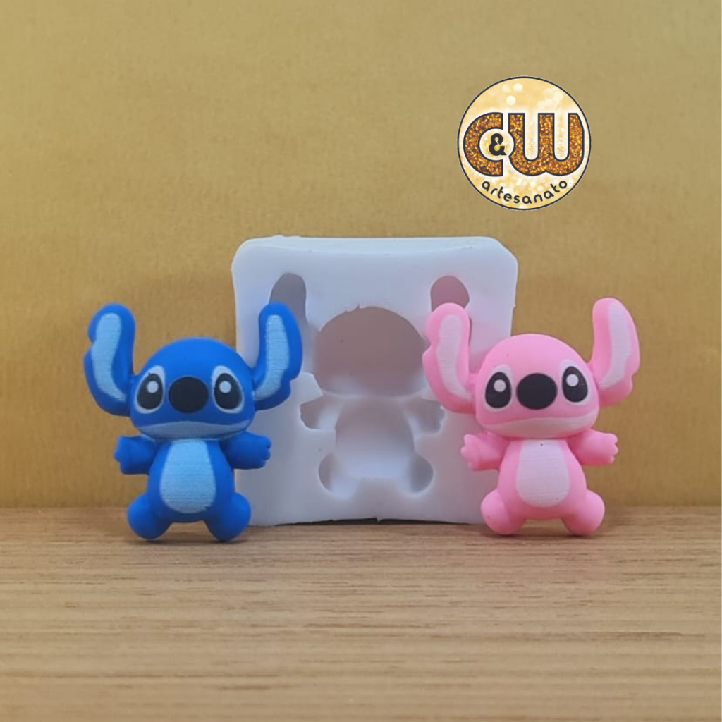 Molde Silicone Stitch OU Angel -  MINI  / (Lilo e Stitch)  - Decoração, Confeitaria e Artesanato – Biscuit - Festa em Oferta na Shopee