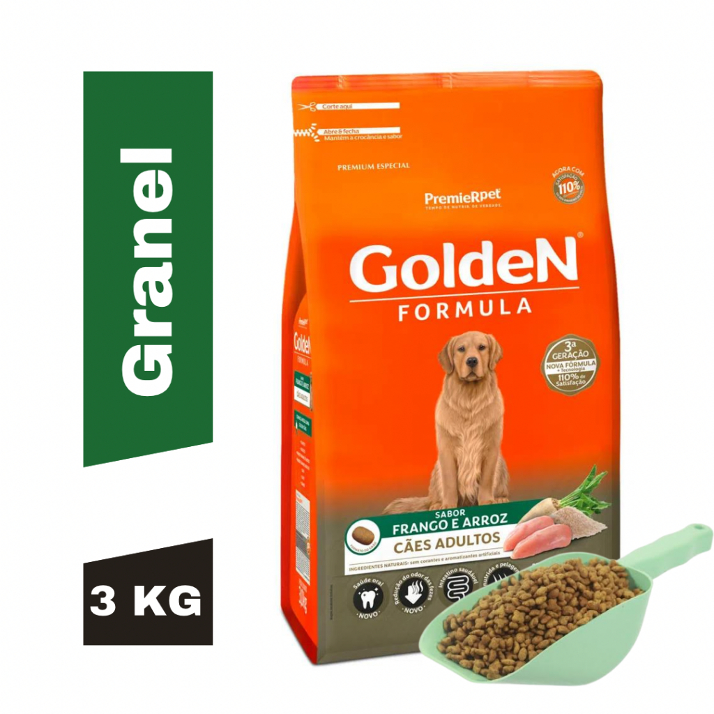Ração Para Cachorro PremieR Pet Golden Adulto Portes Médio E Grande Sabor Frango 3Kg - Ração Cachorro