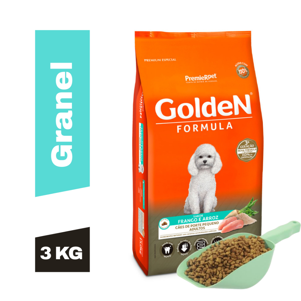 Ração Para Cachorro PremieR Pet Golden Raças Pequenas Sabor Frango 3Kg A Granel - Ração Cachorro