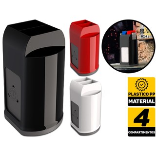 Suporte Porta Guardanapo De Mesa Sachê Canudo Açúcar Adoçante Sal Molhos Bar Restaurante Lanchonete C/ Divisórias Multiuso Unitermi em Oferta na Shopee