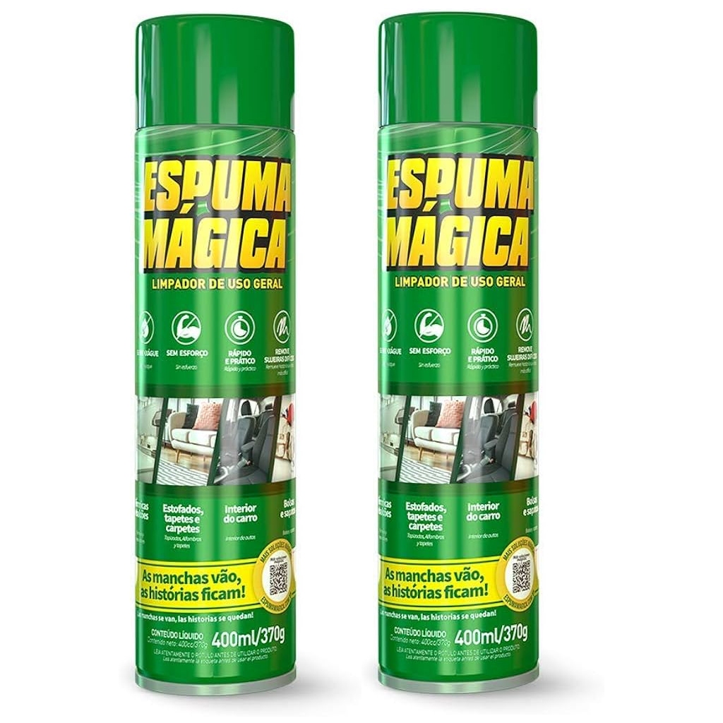 KIT COM 2 ESPUMA MAGICA AERSSOL LIMPA TUDO PROAUTO em Oferta na Shopee
