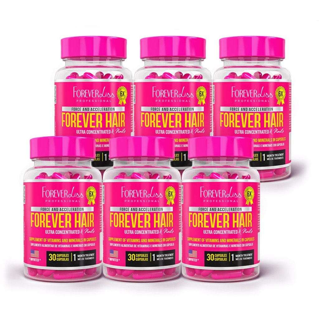 Kit Tratamento 6 Meses Forever Hair Crescimento Capilar