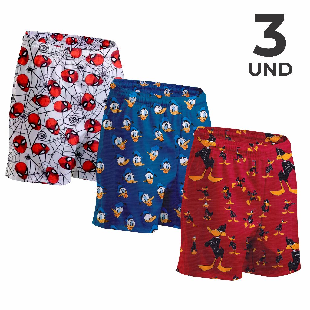 KIT 3 SAMBA CANÇÃO INFANTIL PIJAMA ESTAMPADO MASCULINO MICROFIBRA SHORT DE DORMIR