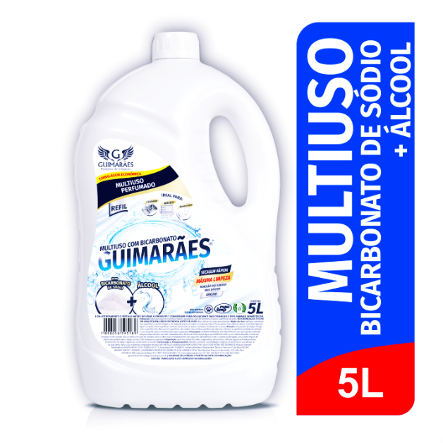 Multiuso com Bicarbonato + Álcool Guimarães 5l Opcao de escolha Multiuso com álcool Flor de Cerejeira Secagem Rápida 5L em Oferta na Shopee