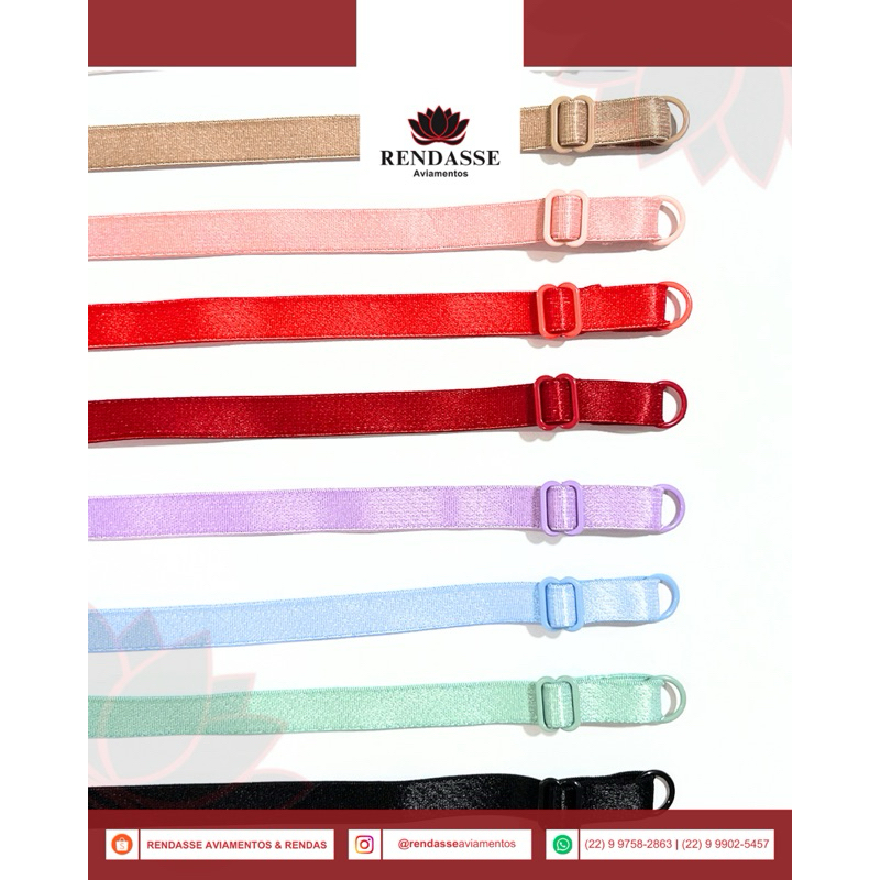 5 pares de alça pronta para sutiã (Alta Qualidade) (10mm X 35cm) para produção de moda íntima