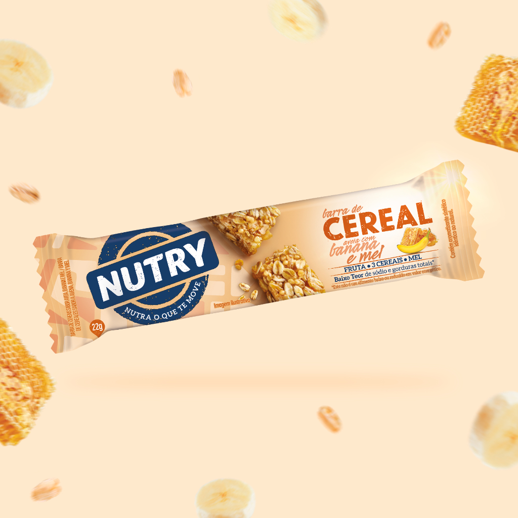 Barra De Cereal Nutry Banana e Mel Cx 24 Unidades 528g - Nutrimental