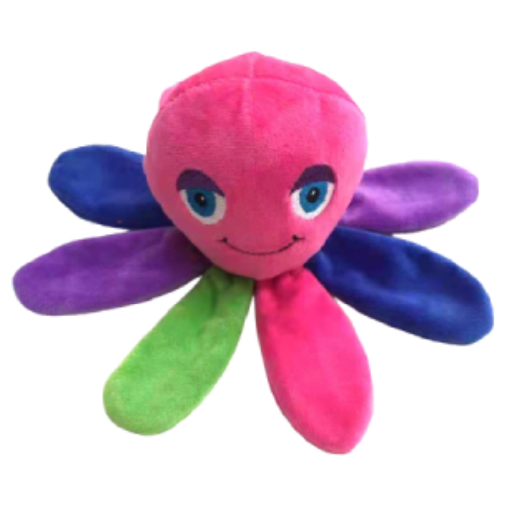 Brinquedo Pelúcia Polvo Savana Pet para Cães Mordedor Interativo Anti Estresse Colorido