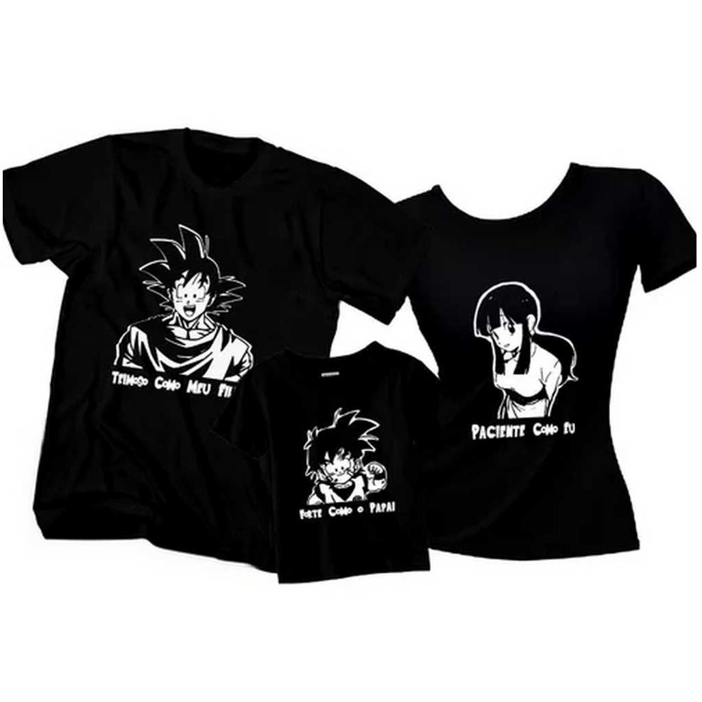 Kit Tal Pai Tal Filho e Mãe Dragon Ball Z Goku Gohan Chi Chi