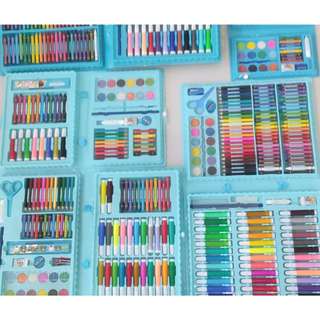 Estojo de Pintura Infantil com Canetinhas, Lapis de Cor e Aquarela Para Colorir - Maleta de Pintura-Promoção