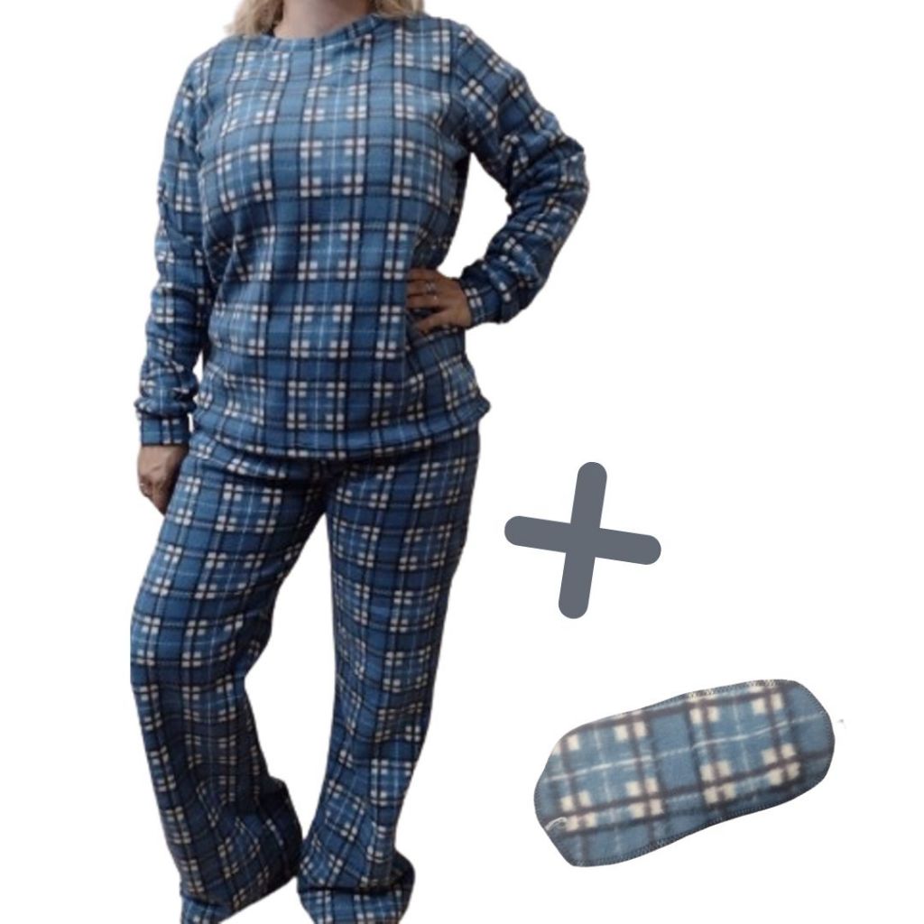 Pijama Plus Size Soft Inverno Dia dos Namorados Casal Manga Longa Unissex Termico Adulto