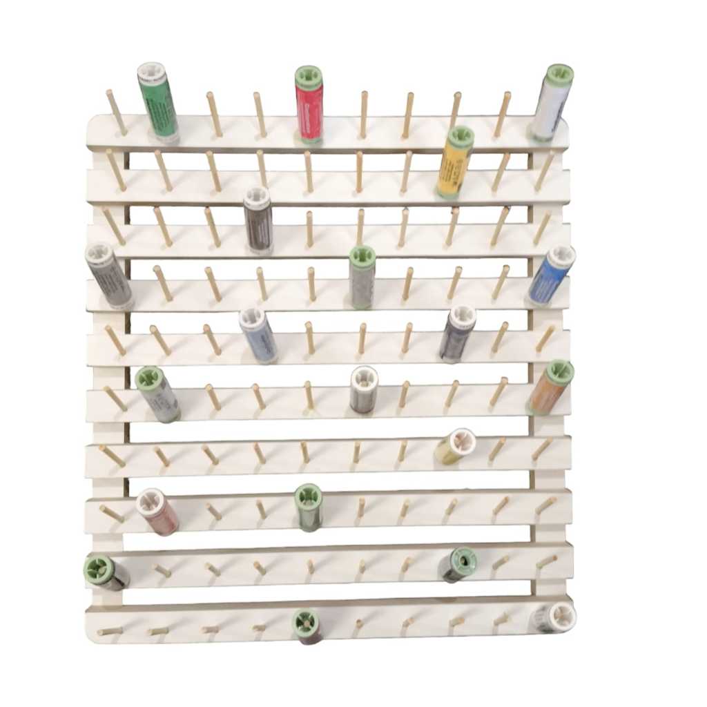 suporte organizador para 100 mini bobinas/retrós de linhas