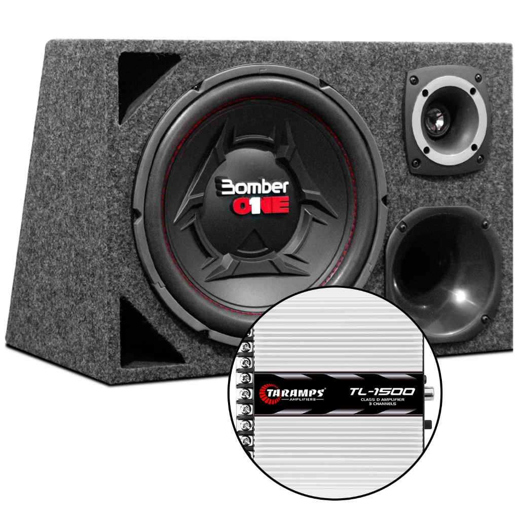 Caixa Trio Som Automotivo Completa Sub Bomber One 12 + Módulo Taramps Subwoofer Driver Corneta Tweeter - OESTESOM em Oferta na Shopee