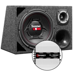 Caixa Trio Som Automotivo Completa Sub Bomber One 12 + Módulo Taramps Subwoofer Driver Corneta Tweeter - OESTESOM
