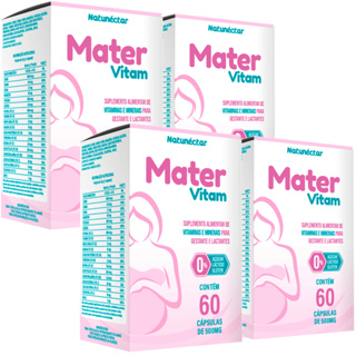 Combo 4 Mater Vitam 60 cápsulas Vitamina Gestantes Mamães Lactantes em Oferta na Shopee