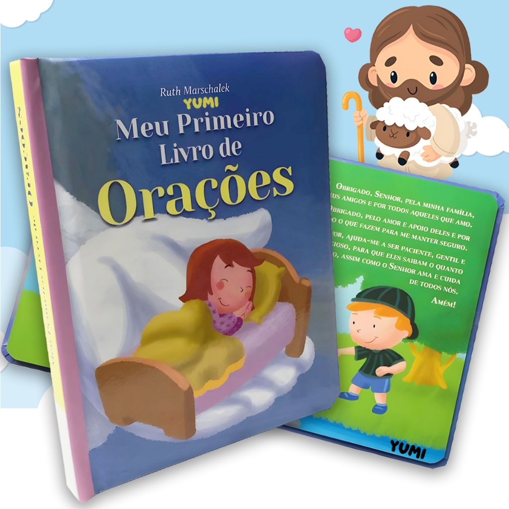 Livro Infantil Meu Primeiro Livro De Orações -  Colecionável Almofadado Folhas Duras Premium em Oferta na Shopee