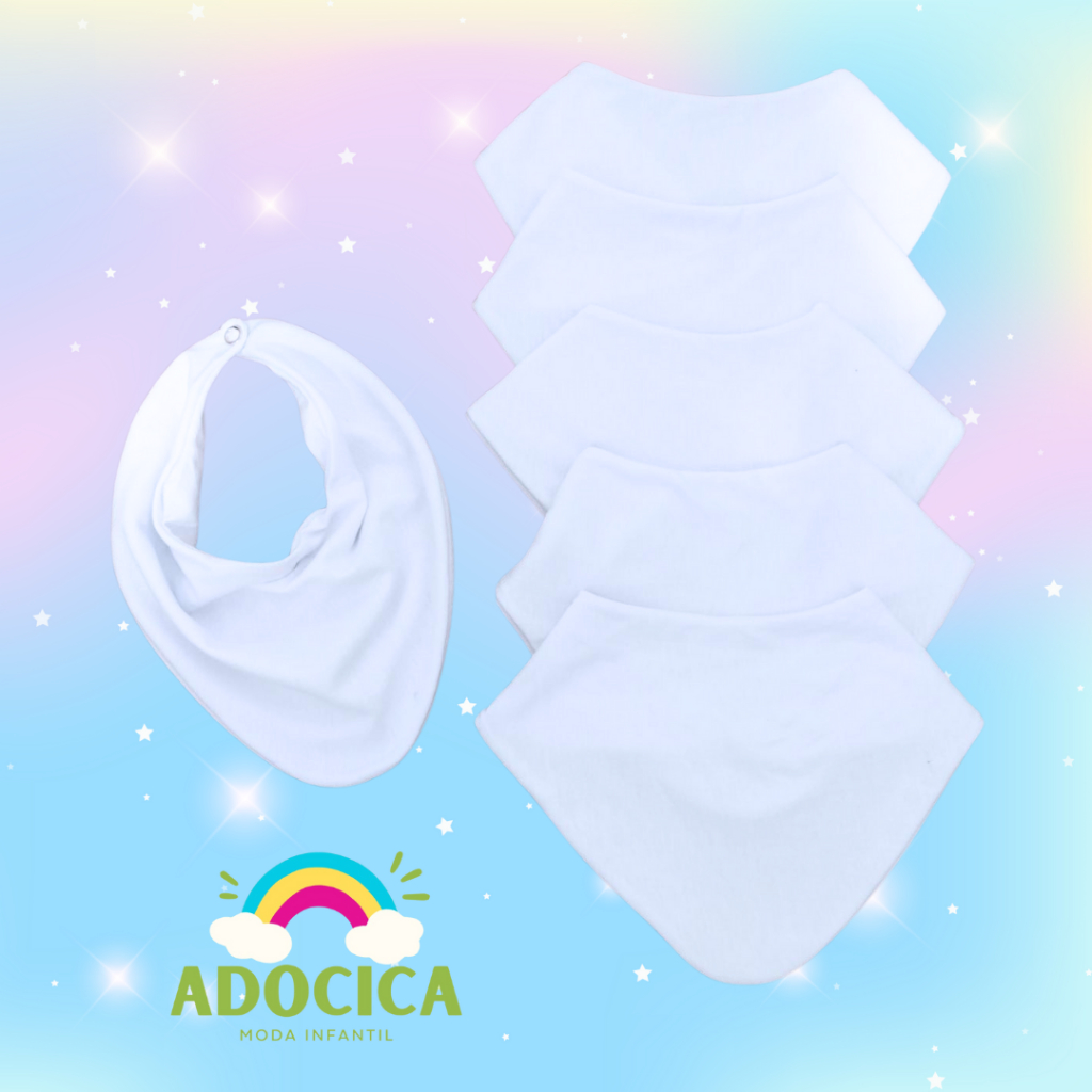 Kit babador bandana infantil branco