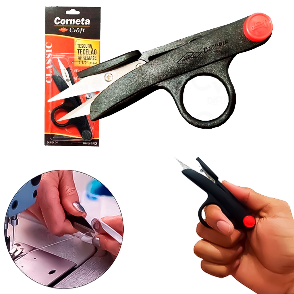Tesoura Tecelão De Arremate Corneta Classic Aço Inox Profissional em Oferta na Shopee