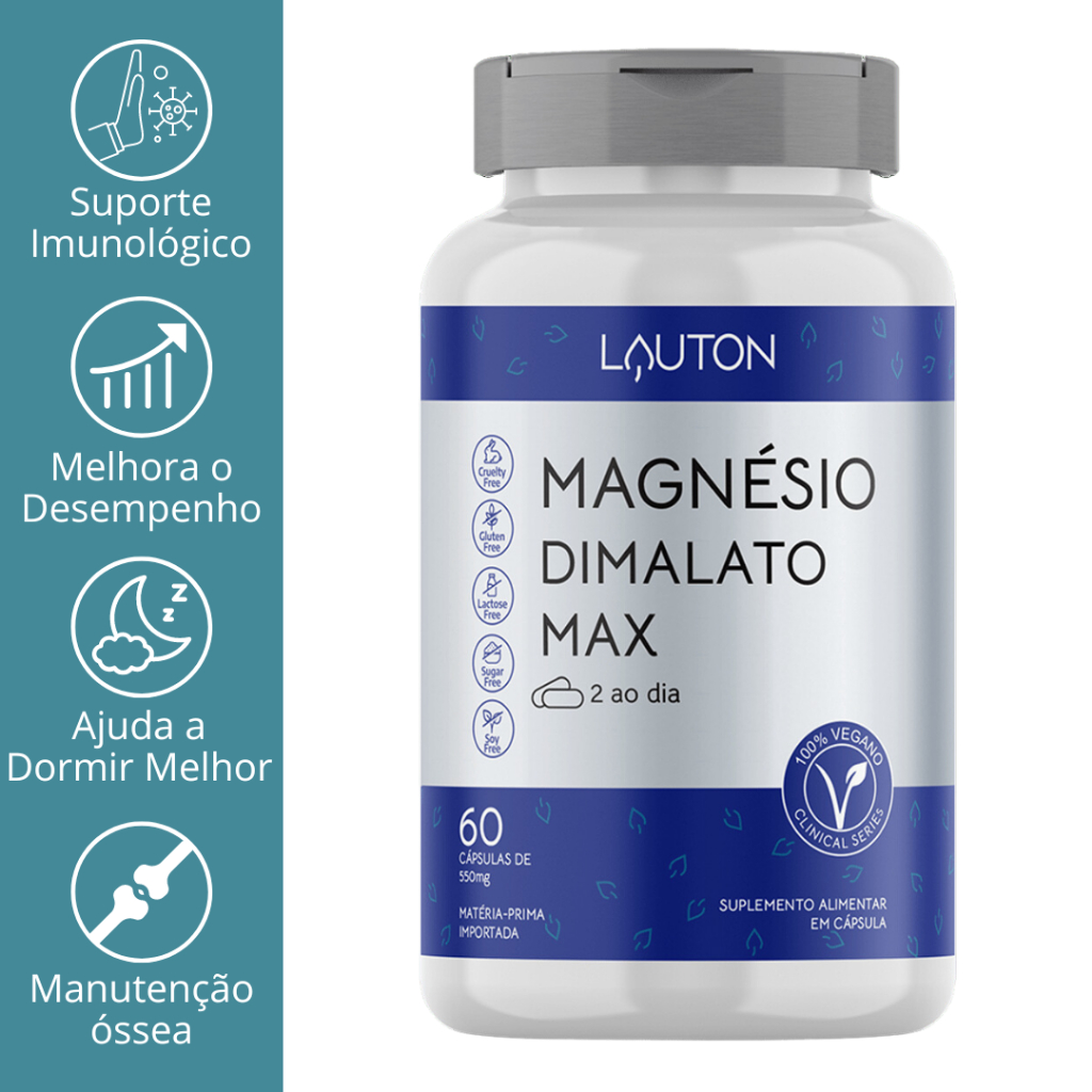 MAGNESIO DIMALATO 550MG 60CAPS - LAUTON