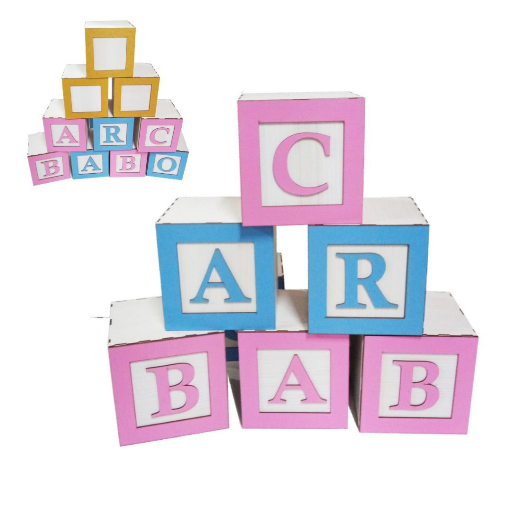 Letra AVULSA com Moldura para CUBO de 30CM /  Escolha as Letras e Personalize / Decoração de Festa MDF