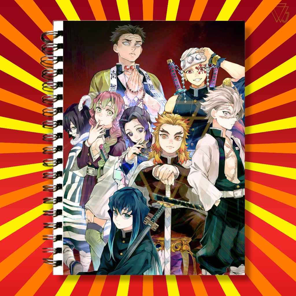 Adesivo Para Capa de Caderno Demon Slayer Kimetsu no Yaiba Personagens Hashiras